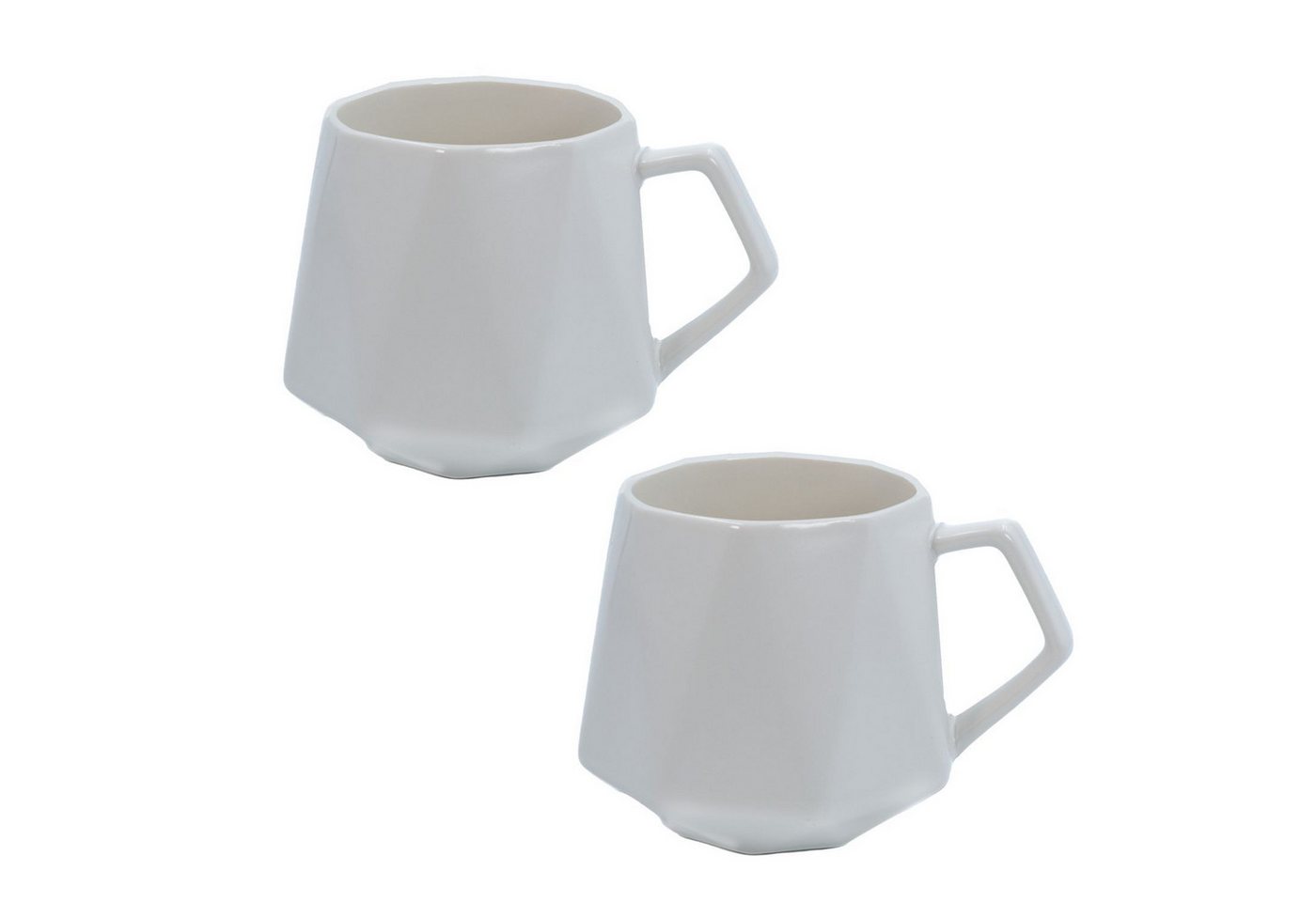 Intirilife Tasse, Keramik, Kaffee Tee Tasse in Feinschliff Optik 350 ml - 13 x 10.5 x 9.2 cm von Intirilife