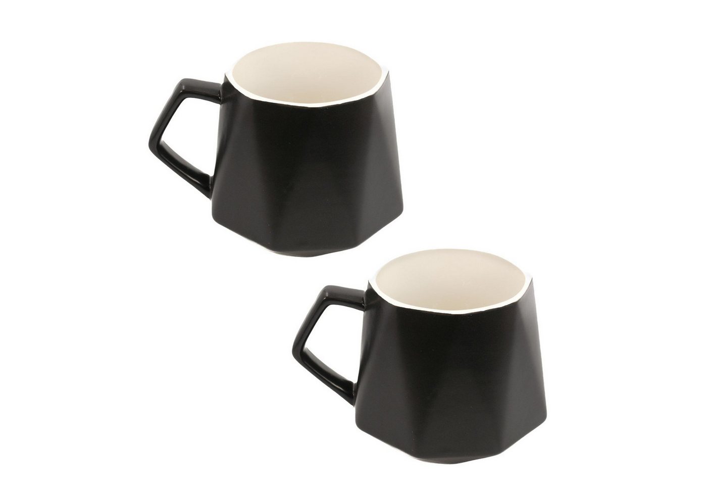 Intirilife Tasse, Keramik, Kaffee Tee Tasse in Feinschliff Optik 350 ml - 13 x 10.5 x 9.2 cm von Intirilife