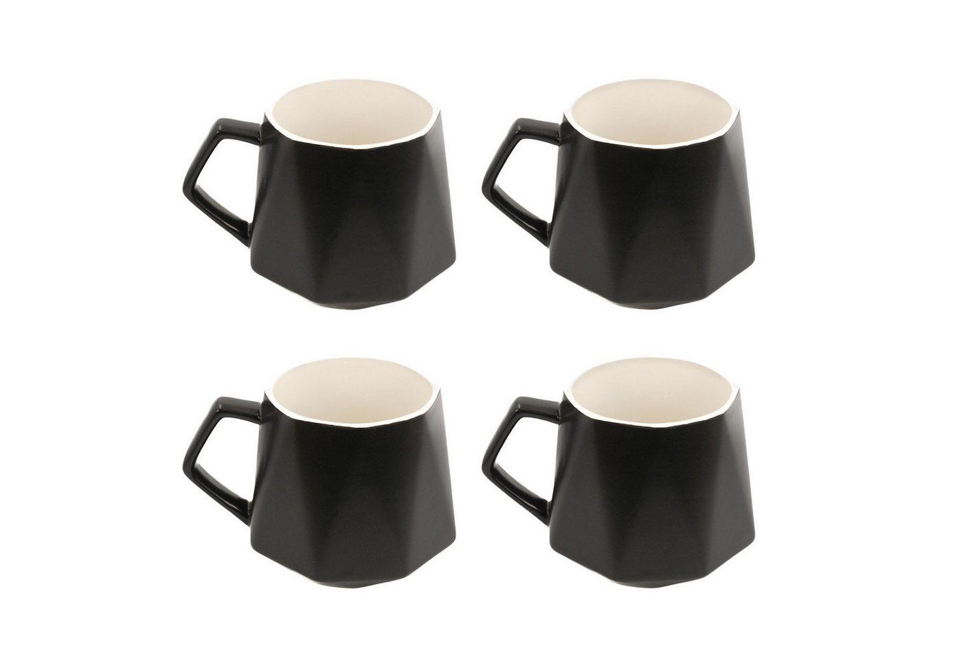 Intirilife Tasse, Keramik, Kaffee Tee Tasse in Feinschliff Optik 350 ml - 13 x 10.5 x 9.2 cm von Intirilife