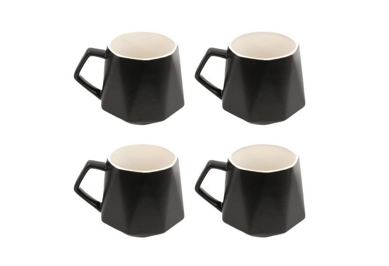 Intirilife Tasse, Keramik, Kaffee Tee Tasse in Feinschliff Optik 350 ml - 13 x 10.5 x 9.2 cm von Intirilife