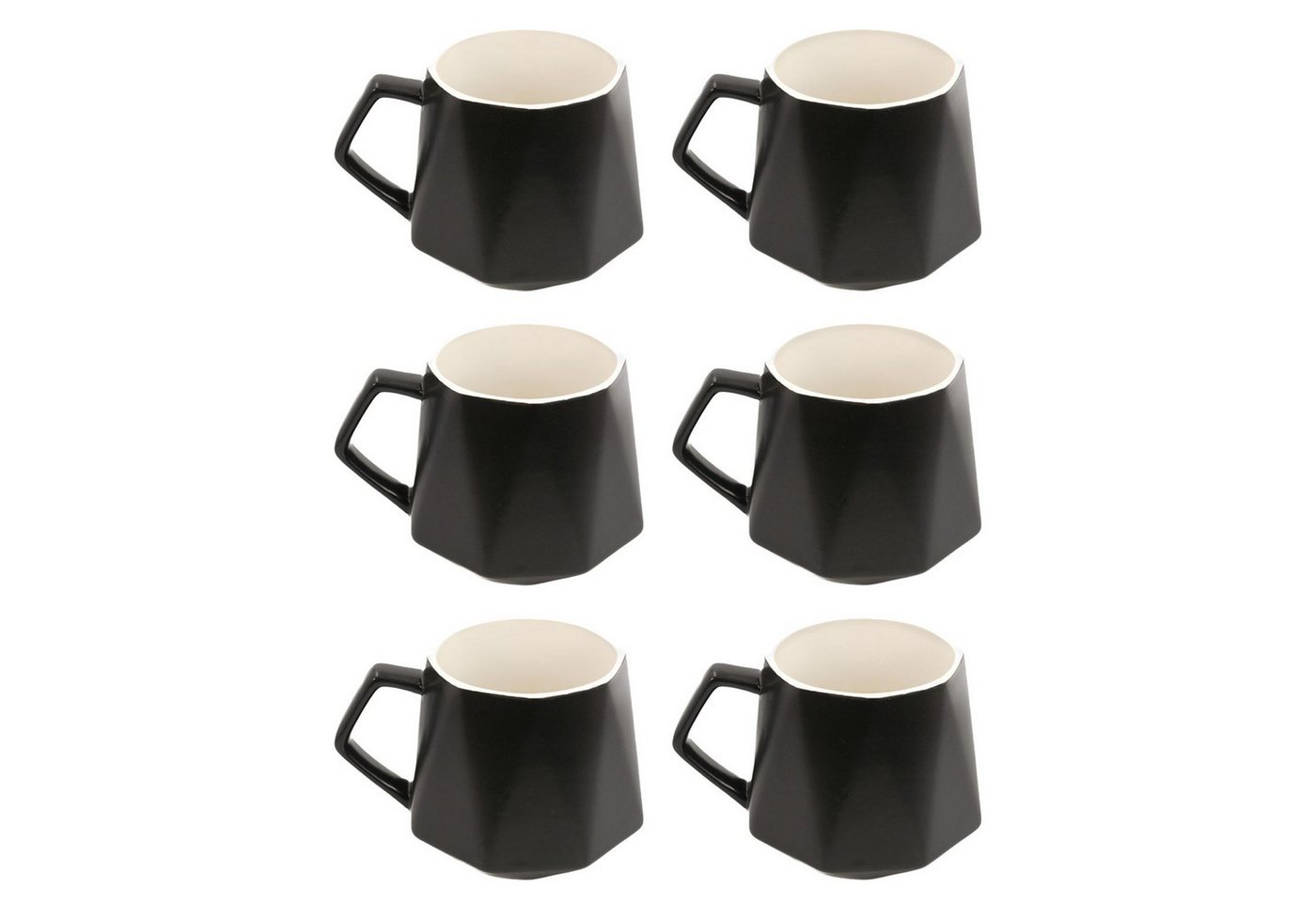 Intirilife Tasse, Keramik, Kaffee Tee Tasse in Feinschliff Optik 350 ml - 13 x 10.5 x 9.2 cm von Intirilife
