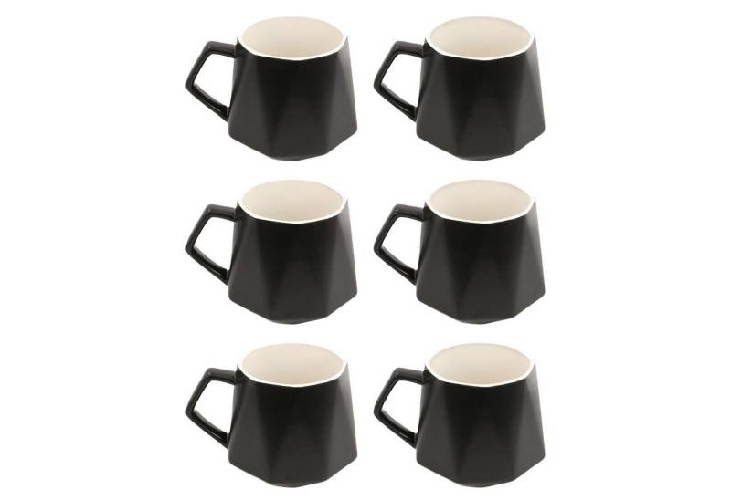 Intirilife Tasse, Keramik, Kaffee Tee Tasse in Feinschliff Optik 350 ml - 13 x 10.5 x 9.2 cm von Intirilife