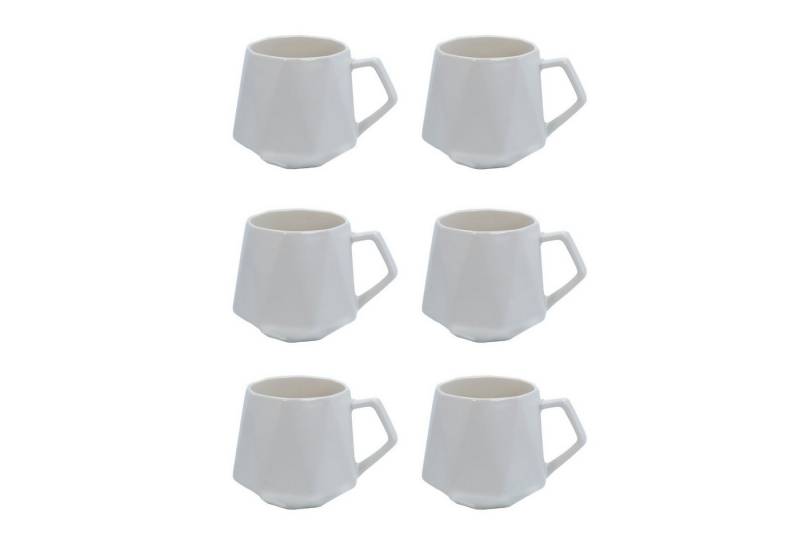 Intirilife Tasse, Keramik, Kaffee Tee Tasse in Feinschliff Optik 350 ml - 13 x 10.5 x 9.2 cm von Intirilife