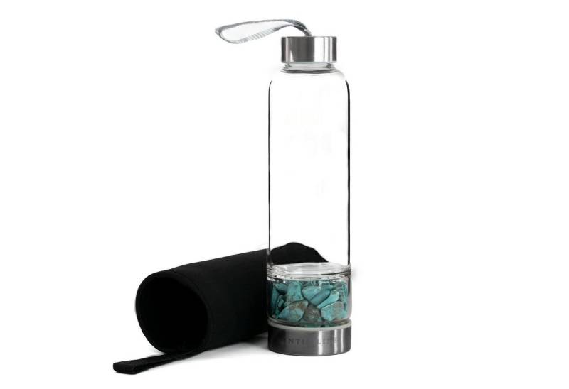 Intirilife Trinkflasche, Trinkflasche Wasserflasche - Heilsteinen, Tasche - Türkis Intirilife Trinkflasche, Trinkflasche Wasserflasche - Heilsteinen, Tasche - Türkis von Intirilife