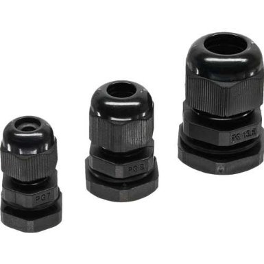 InLine® Kabeldurchführung Nylon IP68 3,5-6mm, schwarz, 10 Stück von Intos