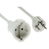 InLine Schutzkontakt-Verlängerung Stecker/Buchse,weiß,7m,mit Kindersicherung von Intos