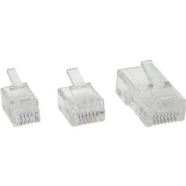 Inline® Modularstecker, 6P4C RJ11 zum Crimpen auf Flachkabel, 10er Pack von Intos