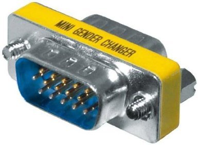 Inline Mini-Gender-Changer 15pol HD (VGA) Stecker/Stecker Silber von Intos