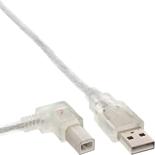 InLine 34520L USB 2.0 Kabel, A an B, links abgewinkelt, transparent, 2m InLine 34520L USB 2.0 Kabel, A an B, links abgewinkelt, transparent, 2m von InLine
