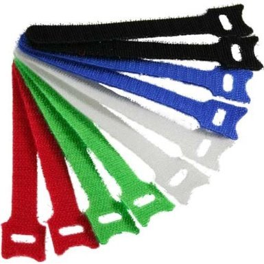 InLine® Kabelbinder 12x125mm, Klett-Verschluss, 10er, 5 versch. Farben von Intos