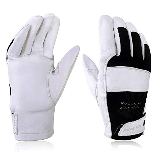 Intra-FIT TIG-Schweißhandschuhe, Premium Ziegenleder, Funkenresistenter Nomex-Rücken, Geschmeidigkeit, Festigkeit für Schweißarbeiten, mechanische Arbeiten, leichte Bauarbeiten von Intra-FIT