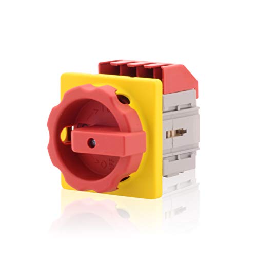 Hauptschalter mit Zentralbefestigung 4-polig 25A Lasttrennschalter Not-Aus-Schalter Premium Version VDE CE UL CSA von intratec 100% Shopping