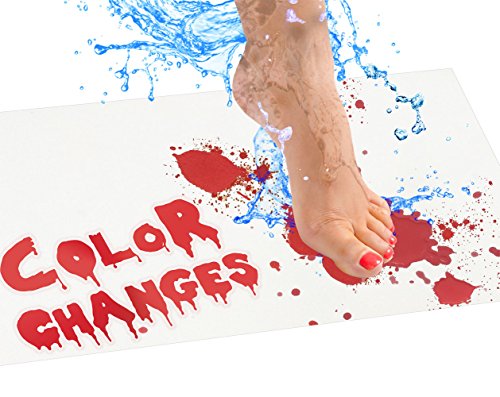 Blutige Badematte – Farbwechsel-Vinylfolie verwandelt blutrot bei Nässe – rot/weiß Farbwechsel – kleine Größe Blutige Badematte – Farbwechsel-Vinylfolie verwandelt blutrot bei Nässe – rot/weiß Farbwechsel – kleine Größe von IntroWizard