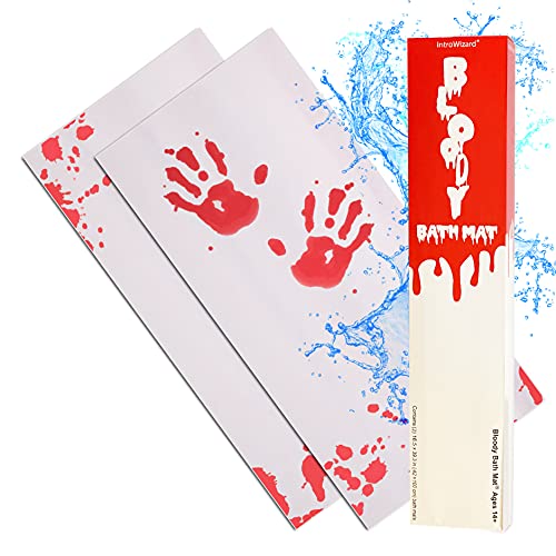IntroWizard Bloody Badematte – Kombi-Set mit 2 Matten, die rot Werden, wenn sie nass sind – eine große und eine kleine Matte – ideal für lustige Gag-Geschenke – Fußabdrücke Verschwinden wie Magie von IntroWizard
