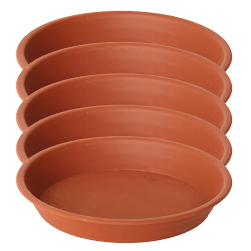 Introti 5 Blumentopfuntersetzer Verdickter Kunststoff Rund Rot Braun Schwarz Blumentopf Gallone Blumentopf Wasserauffangschale Blumentopf Bodenplatte von Introti