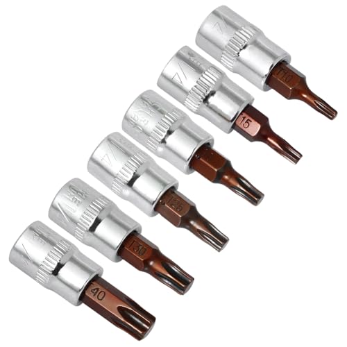 Introti 6 Stück Torx-Schraubendreher-Bits, 1/4-Zoll-Antrieb, Sechskant-Bit-Steckschlüssel-Set für Wartung Introti 6 Stück Torx-Schraubendreher-Bits, 1/4-Zoll-Antrieb, Sechskant-Bit-Steckschlüssel-Set für Wartung von Introti