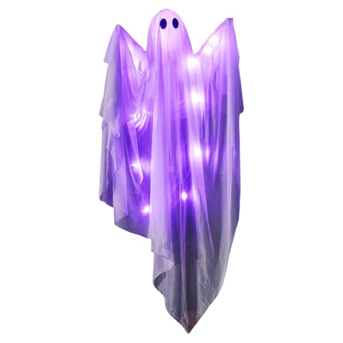 Introti Halloween hängende Geister Licht LED beleuchtet Geist Horror Requisiten für Zuhause (lila) von Introti