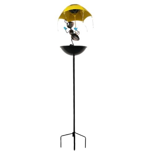 Introti LED Metall Solar Tier Rasen Licht Garten Deko Pfahl mit Vogelfutterstation (Ameise) von Introti