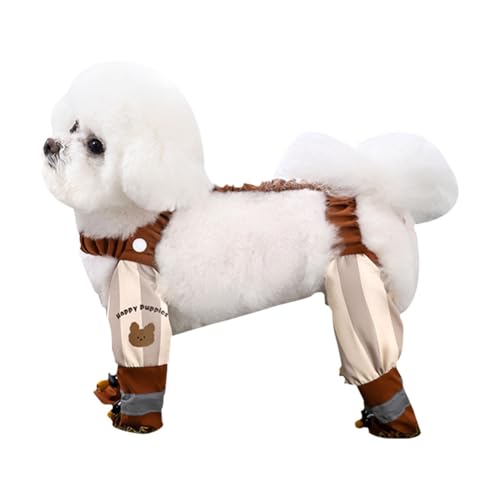 Introti Schmutzfeste Hosenträger für Hunde mit Geschirr für kleine bis mittelgroße Hunde (Braun) von Introti