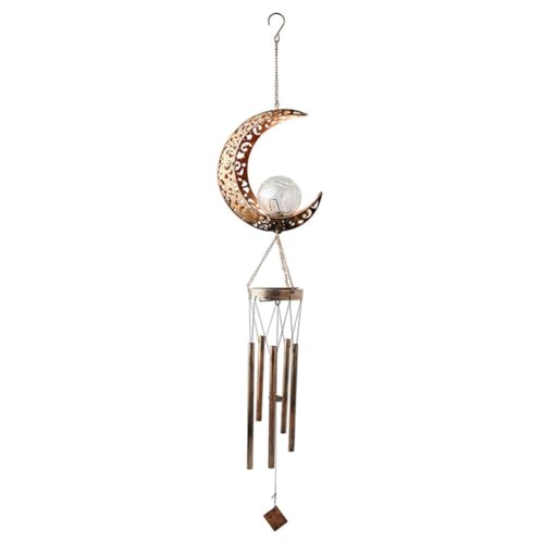 Introti Solar-Mond-Windspiel, Metall, Mondspiel, Garten-Windglocken für Garten, Terrasse, Hof Introti Solar-Mond-Windspiel, Metall, Mondspiel, Garten-Windglocken für Garten, Terrasse, Hof von Introti
