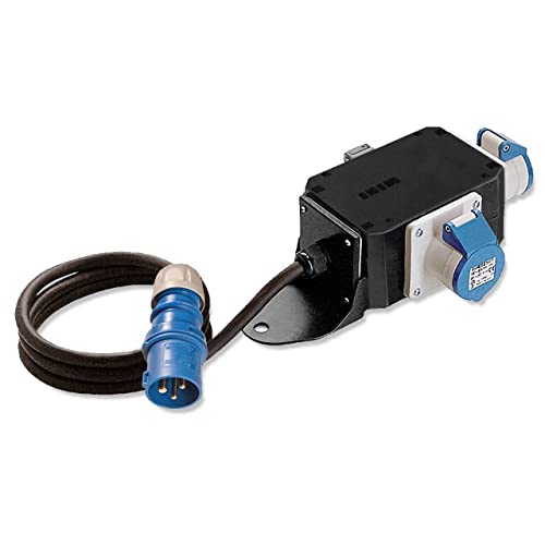 IntuiFlex CEE Verteiler Camping Stromverteiler 230V/16A CEE-Stecker mit 1,5m Zuleitung auf 2 x CEE-Steckdosen und 1 x Schuko Steckdose IP44 für Wohnmobil Caravan Wohnwagen – Made in Germany von IntuiFlex