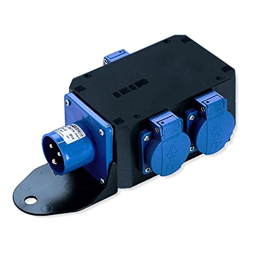 IntuiFlex Camping Stromverteiler - CEE-Stecker 230V 16A auf 3x Schutzkontakt Steckdose 230 V IP44 - Wohnmobil Caravan Wohnwagen Boot Zubehör - Made in Germany von IntuiFlex