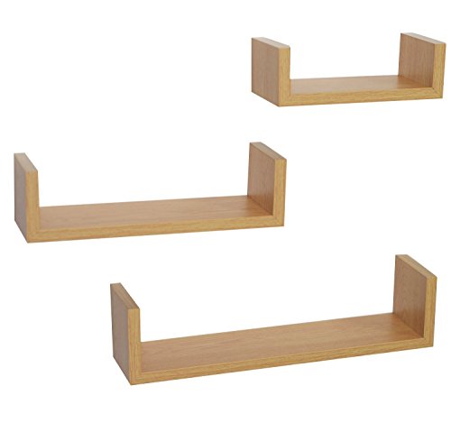 Invero Schwimmregale, Floating Oak U Effect Shape 3 Set von Invero