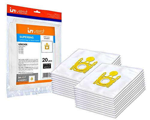 20 Staubsaugerbeutel geeignet für Kärcher 6.904-329.0, VC 6100, VC 6200, VC 6300, VC 6 Serie von Invest