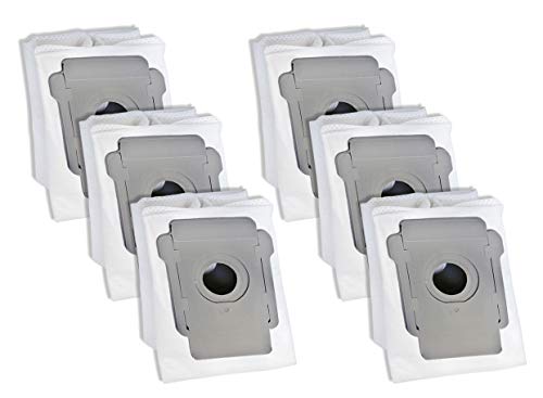 Invest - Staubsaugerbeutel Ersatz, Filtertüten Beutel Kompatibel mit iRobot Roomba i7 (7150), i7+ (7550), i7 Plus (7558) s9 (9150), s9+ (9550), s9 Plus (955020) E5, E6, E7 - Weiß, 6 Stück von Invest