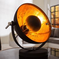 Außergewöhnliche Tischlampe Retro rund Schwarz Gold von Invicta Interior