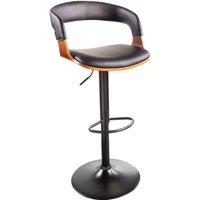 Barstuhl Kunstleder Holzfurnier Metall Schwarz höhenverstellbar Barstuhl Kunstleder Holzfurnier Metall Schwarz höhenverstellbar von Invicta Interior