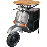 Bartisch echter Roller Mango Holz 120cm Upcycling Handarbeit von Invicta Interior