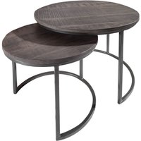 Beistelltisch 2er Set Mango Holz Metall in Grau Schwarz von Invicta Interior