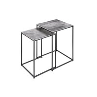Beistelltisch 2er Set Metall in Grau Schwarz Handarbeit Beistelltisch 2er Set Metall in Grau Schwarz Handarbeit von Invicta Interior