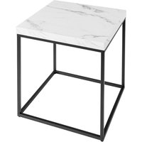 Beistelltisch in Schwarz Weiß 40 x 40 cm Marmor Optik von Invicta Interior
