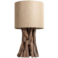 Blendarme Tischleuchte Holz Leinen 50 cm E27 wohnlich Blendarme Tischleuchte Holz Leinen 50 cm E27 wohnlich von Invicta Interior