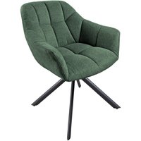 Bürostuhl ohne Rollen in Grün Schwarz aus Stoff Metall drehbar Bürostuhl ohne Rollen in Grün Schwarz aus Stoff Metall drehbar von Invicta Interior