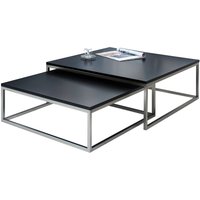 Couchtisch 2er Set in Schwarz 75 cm + 65 cm von Invicta Interior