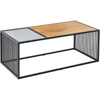Couchtisch Glas MDF Metall in Schwarz Natur 100x50 cm von Invicta Interior