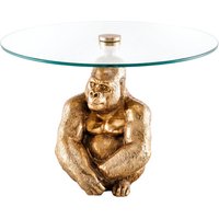 Couchtisch Hartglas Metall in Gold 60x60 cm Handarbeit von Invicta Interior