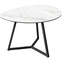 Couchtisch Keramik Hartglas Metall in Weiß Schwarz 70x55 cm Couchtisch Keramik Hartglas Metall in Weiß Schwarz 70x55 cm von Invicta Interior