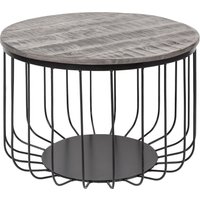Couchtisch Mango Holz Metall in Grau Schwarz 56x56 cm von Invicta Interior