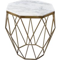 Couchtisch Marmor Metall in Weiß Messing 50 x 50 cm von Invicta Interior