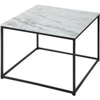 Couchtisch Marmor Metall in Weiß Schwarz 50 x 50 cm von Invicta Interior