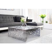 Couchtisch Metall 60x60 cm in Silber Handarbeit von Invicta Interior