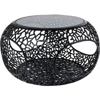 Couchtisch Metall Hartglas in Schwarz 74x74 cm Handarbeit Couchtisch Metall Hartglas in Schwarz 74x74 cm Handarbeit von Invicta Interior