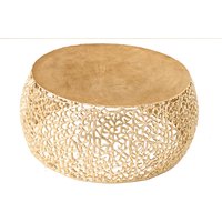 Couchtisch Metall in Gold 73 x 73 cm Handarbeit von Invicta Interior