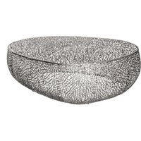 Couchtisch Metall in Silber 122 x 122 cm Handarbeit von Invicta Interior