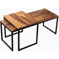 Couchtisch Sheesham Holz Metall 2er Set von Invicta Interior