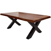 Couchtisch Sheesham Holz Metall Baumkante 110x60 cm von Invicta Interior